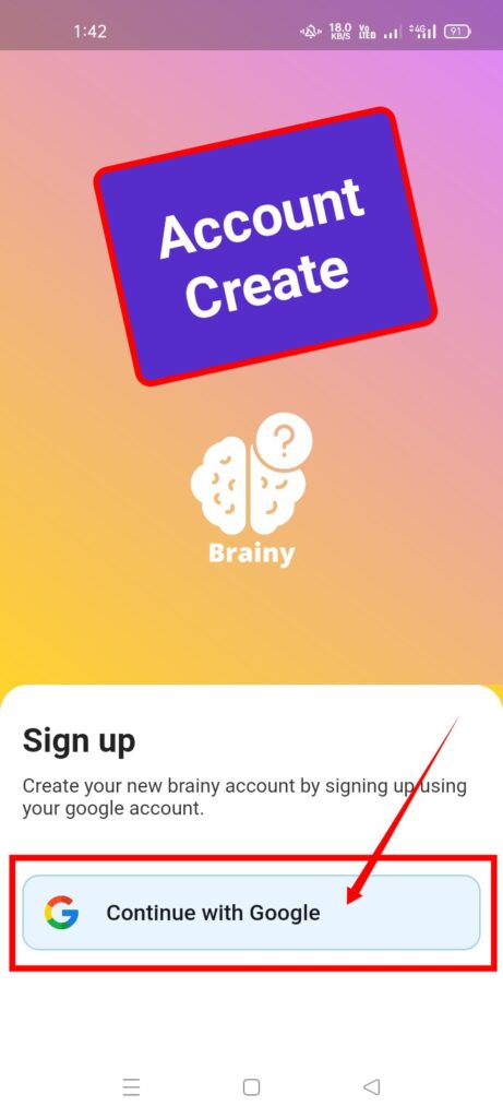 Brainy Create Account