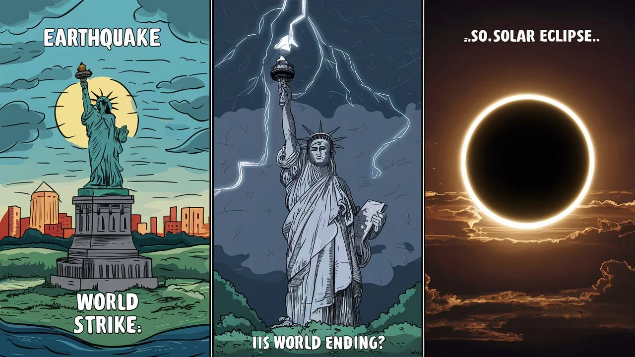 Earthquakes, solar eclipses and Statue of Liberty lightning