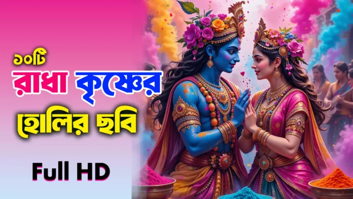 রাধা কৃষ্ণের হোলির ছবি