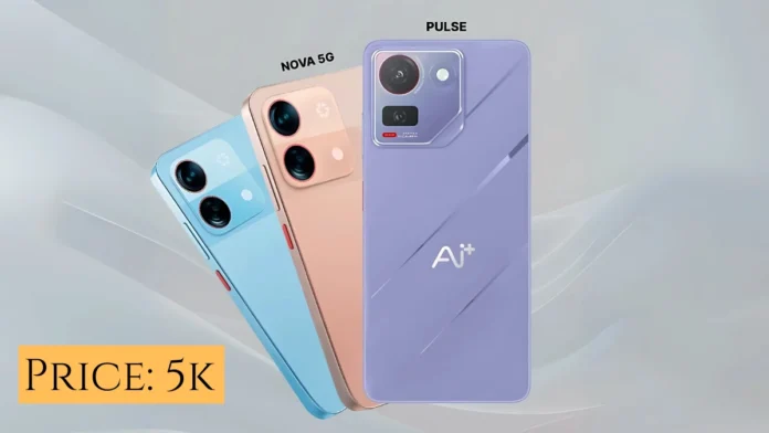 ৫০০০ হাজার টাকায় 5G ফোন Ai+ Pulse 4G ও Ai+ Nova 5G থাকছে 50MP ক্যামেরা 5000mAh ব্যাটারি ৫০০০ হাজার টাকায় 5G ফোন Ai+ Pulse 4G ও Ai+ Nova 5G থাকছে 50MP ক্যামেরা 5000mAh ব্যাটারি