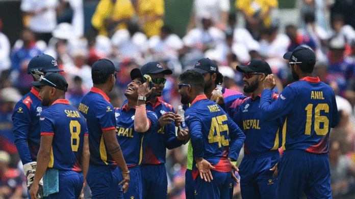 শারজাহতে ওয়েস্ট ইন্ডিজকে হারিয়ে উল্লাসে মেতেছেন নেপাল ক্রিকেটাররা